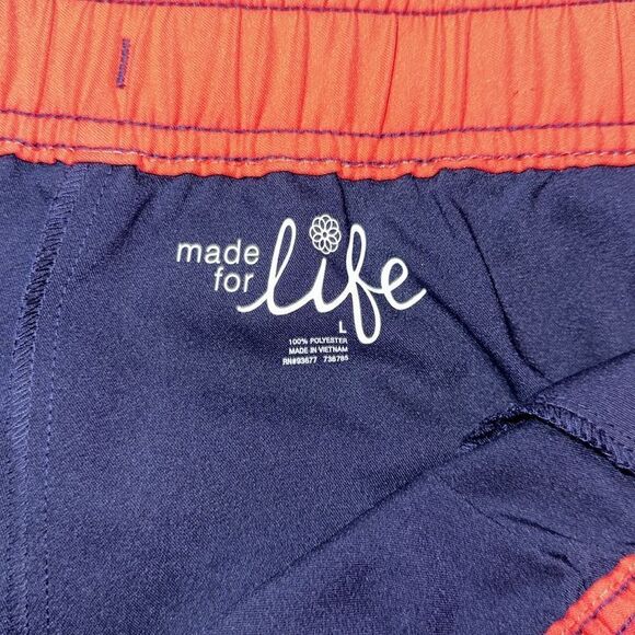made for life L Navy Coral White Tux Stripe Track Pants - Picture 8 of 9